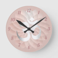 Yoga Om Sign Abstract Roos Gold Lotus Floral