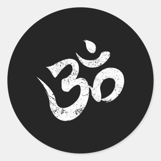 Yoga OM Spiritueel Symbool Aum Meditatie Ohm Ronde Sticker (Voorkant)