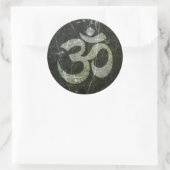 Yoga Om Symbol, gecrateerd en bewerkt Ronde Sticker (Tas)