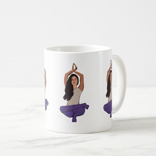 Yoga OM Wit 325 ml Classic Wit Mok (Voorkant rechts)