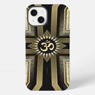 Yoga OM Zwart Goud Zonneschijn Galaxy S5 Hoesje iPhone 13 Hoesje