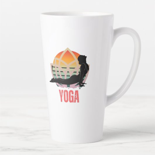 Yoga: omarm de flow latte mok (Rechts)