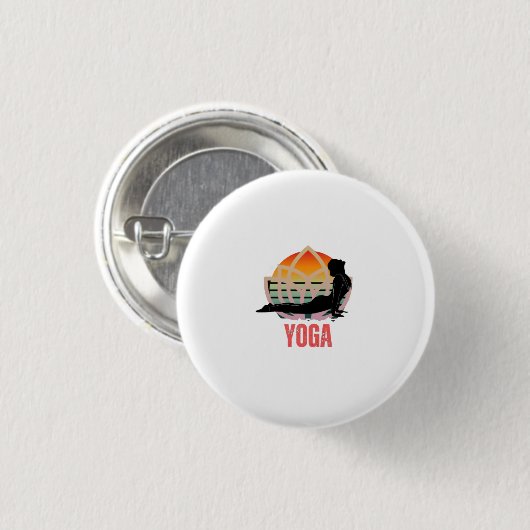Yoga: omarm de flow ronde button 3,2 cm (Voorkant /achterkant)