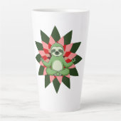 Yoga-ontspanning met Elegante Bloemkunst Latte Mok (Voorkant)