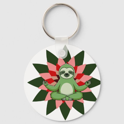Yoga-ontspanning met Elegante Bloemkunst Sleutelhanger (Voorkant)