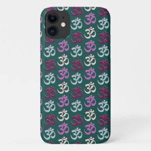 Yoga Oom Symbool Pattern Blue Green and Pink Case-Mate iPhone Case