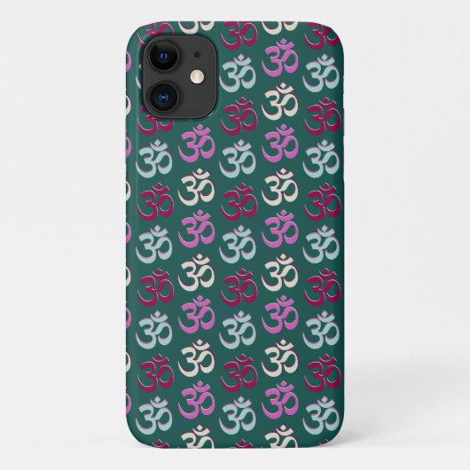 Yoga Oom Symbool Pattern Blue Green and Pink Case-Mate iPhone Case (Achterkant)