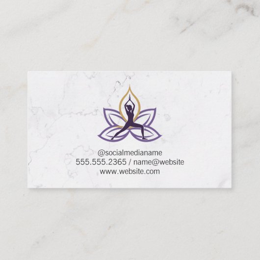 Yoga op de vloer visitekaartje (Achterkant)