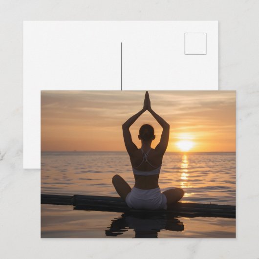 Yoga op het strand briefkaart (Voorkant / Achterkant)