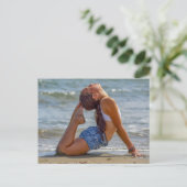 Yoga op het strand Foto Briefkaart (Staand voorkant)