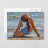 Yoga op het strand Foto Briefkaart (Voorkant / Achterkant)