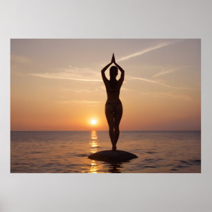 Yoga op het strand poster