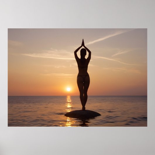 Yoga op het strand poster (Voorkant)