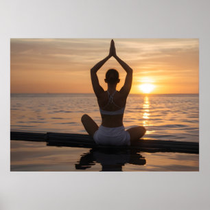 Yoga op het strand poster