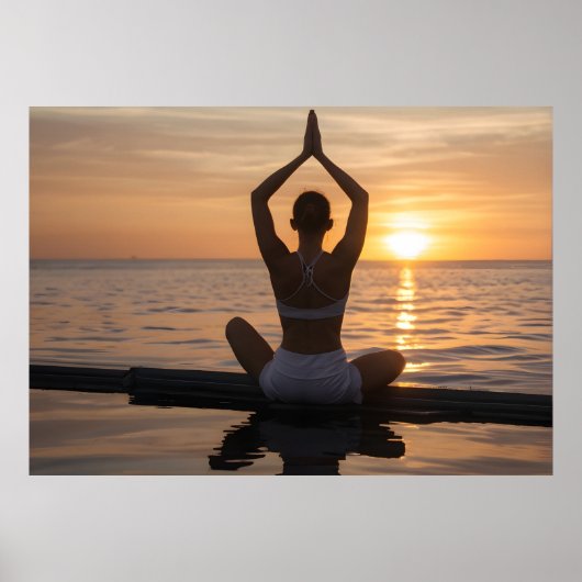 Yoga op het strand poster (Voorkant)