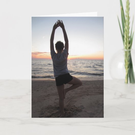 Yoga op het strand Wenskaart Kaart (Voorkant)