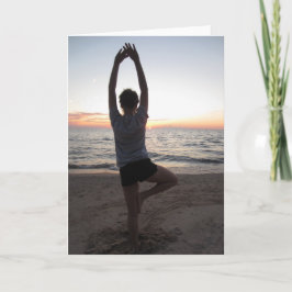 Yoga op het strand Wenskaart Kaart
