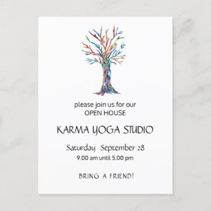 Yoga Open House Karma Uitnodiging Briefkaart
