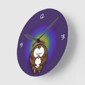 yoga owl ronde klok (Hoek)