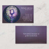 Yoga Paarse vredesboom voor het leven Visitekaartje (Voorkant / Achterkant)