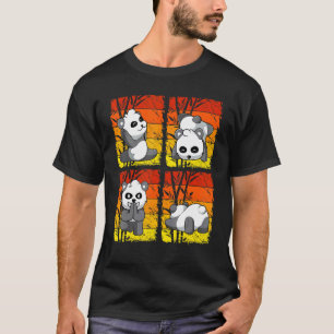 Yoga Panda Chinese Bamboe Eet Dieren Gym 3 T-shirt