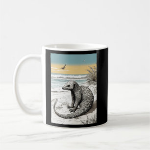 Yoga Pangolin op het strand: Ingewikkelde inkt Ill Koffiemok
