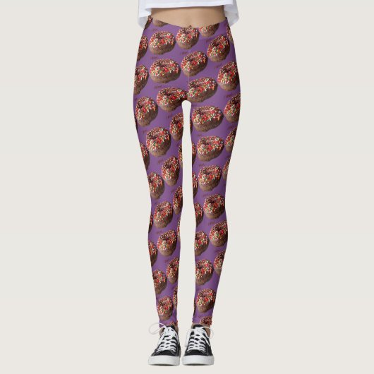 Yoga Pants Chocolate Sprinkle Donut Pattern Leggings (Voorkant)