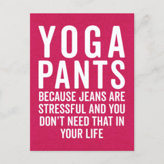 Yoga Pants Stressful Funny Quote Briefkaart