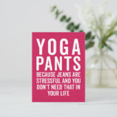 Yoga Pants Stressful Funny Quote Briefkaart (Staand voorkant)