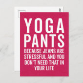 Yoga Pants Stressful Funny Quote Briefkaart (Voorkant / Achterkant)