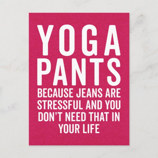 Yoga Pants Stressful Funny Quote Briefkaart (Voorkant)