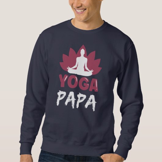 Yoga Papa Cute Lover Meditation Hobby Vader Trui (Voorkant)