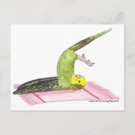 Yoga Parkiet Plough pose Briefkaart (Voorkant)