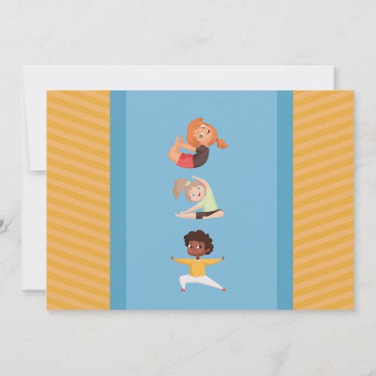 Yoga Party Verjaardag Stretch Meisjes Jongens Foto Kaart (Achterkant)