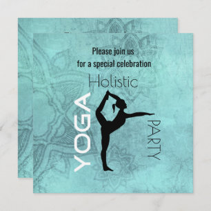 Yoga Party with Yoga Pose on Lotus Background Kaart