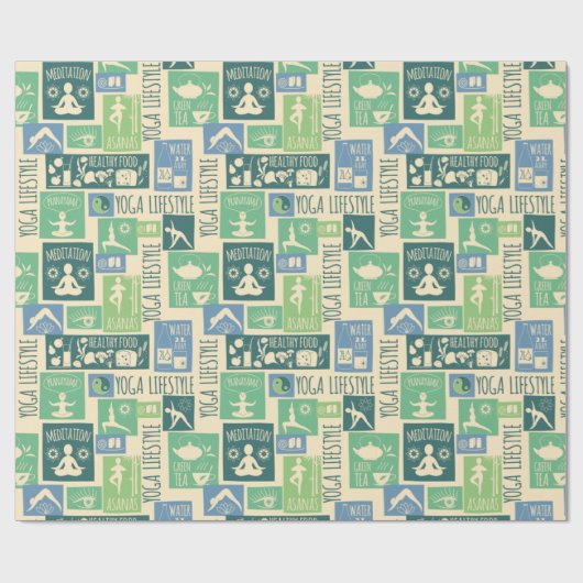 Yoga Pattern Cadeaupapier (Vlak)