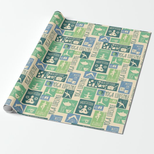 Yoga Pattern Cadeaupapier (Uitgerold)