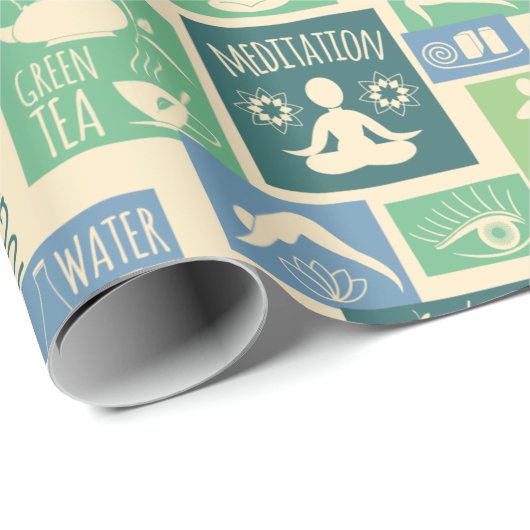 Yoga Pattern Cadeaupapier (Rol Hoek)