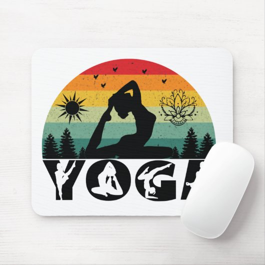 Yoga - Peace, Love & Light  Muismat (Met muis)