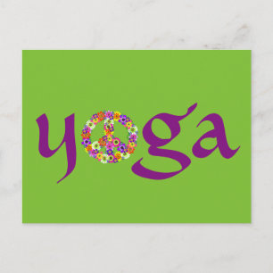Yoga Peace Sign Floral Briefkaart