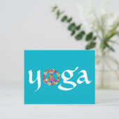 Yoga Peace Sign Floral Briefkaart (Staand voorkant)