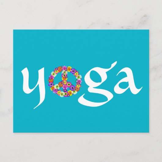 Yoga Peace Sign Floral Briefkaart (Voorkant)