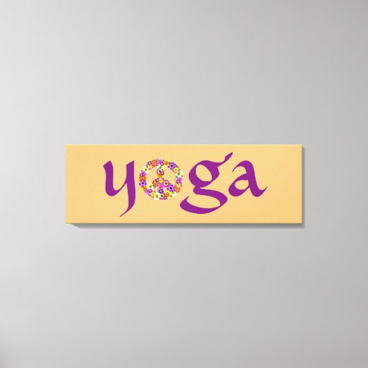 Yoga Peace Sign Floral Canvas Afdruk (Voorkant)