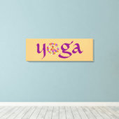 Yoga Peace Sign Floral Canvas Afdruk (Insitu (Houten vloer))