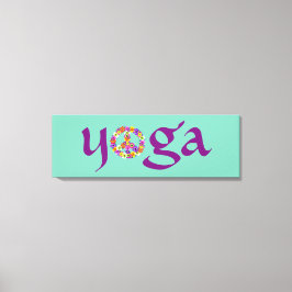 Yoga Peace Sign Floral Canvas Afdruk