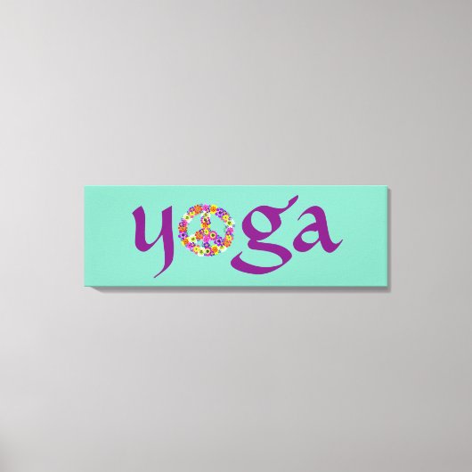 Yoga Peace Sign Floral Canvas Afdruk (Voorkant)