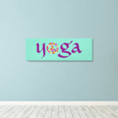 Yoga Peace Sign Floral Canvas Afdruk (Insitu (Houten vloer))