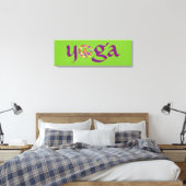 Yoga Peace Sign Floral Canvas Afdruk (Insitu (Slaapkamer))