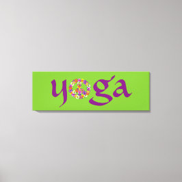 Yoga Peace Sign Floral Canvas Afdruk