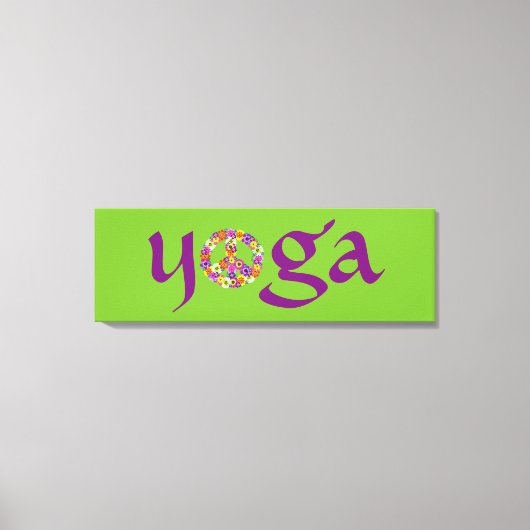 Yoga Peace Sign Floral Canvas Afdruk (Voorkant)